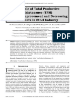 The Role of Total Productive Maintenance (TPM) in Safety Improvement and Decreasing Incidents in Steel Industry