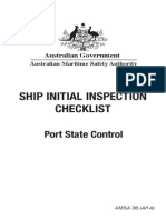 Ship Initial Inspection Checklist: Port State Control