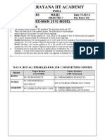 Narayana Phase-I JEE-Main GTM-7 Final Q'Paper