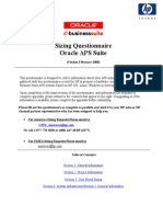 Sizing Questionnaire Oracle APS Suite