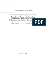 Transitive Closure, Inbreeding Coefficients, Pedigrees, On Line Collection and On Line Presentation