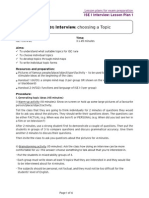 ISE 1 (B1) Interview - Lesson Plan 1 - Choosing A Topic (Final)