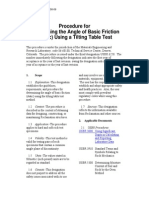 Procedure For Stimating Basic Friction Angle From A Tilt Test