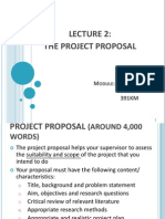 The Project Proposal: M: 303COM 330EKM 391KM