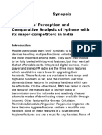 Synopsis Customers' Perception and Comparative Analysis of I-Phone With Its Major Competitors in India