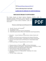 ICSSR - Research Projects Sponsored 2014-15 PDF