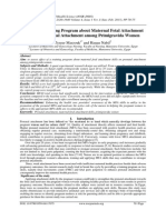 Effect of A Training Program About Maternal Fetal Attachment Skills On Prenatal Attachment Among Primigravida Women