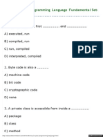 MCQ On Java Programming Language Fundamental