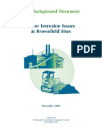 Background Document On Vapor Intrusion Issues at Brownfield Sites