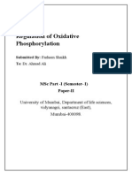 Regulation of Oxidative Phosphorylation