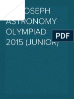 St. Joseph Astronomy Olympiad 2015 (Junior)