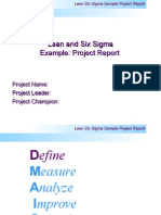 Six Sigma Report Out Template