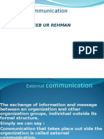 External Communication: by Sir Haseeb Ur Rehman