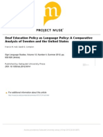 Deaf Education Policy As Language Policy - A Comparative Analysis of Sweden and The United States