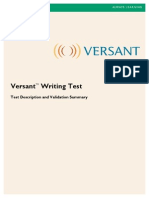 Versa NT Writing Test Validation