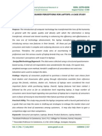 Mapping of Consumer Perceptions For Laptops: A Case Study: Dr. Reeta Arora Dr. Asha Chawla