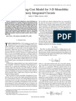 A Manufacturing Cost Model For 3-D Monolithic Memory Integrated Circuits