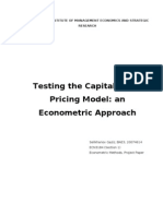 Testing The Capital Asset Pricing Model: An Econometric Approach