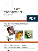 Project Cost Management: PR Oject M A Nagem Ent MBA2K13A Nustbusiness School