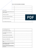 Factory Assessment Questionaire - Blank