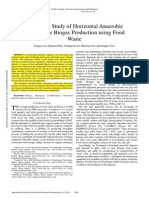 Pilot Scale Study of Horizontal Anaerobic Digester For Biogas Production Using Food Waste