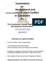 Presentation On The Management and Resolution of Land Conflict in Cambodia