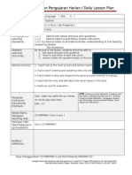 KSSR Rancangan Pengajaran Harian / Daily Lesson Plan: Learning Standards