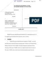 WISCONSIN ALUMNI RESEARCH FOUNDATION v. Intel Corporation - Document No. 1