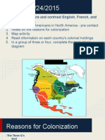 English French and Spanish Colonies