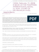 (G.r. No. 115324. February 19, 2003) Producers Bank of The Philippines (Now First International Bank), Petitioner, vs. Hon. Court of Appeals and Franklin Vives, Respondents