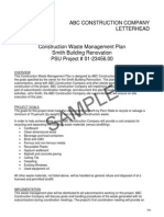 Construction Proj Waste Management Plan - SAMPLE