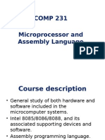 COMP 231 Microprocessor and Assembly Language