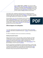 Effects/impacts of Earthquakes: Shaking and Ground Rupture