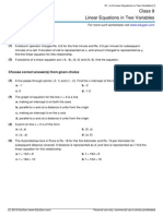 Grade 9 Linear Equations in Two Variables in