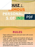 QUIZ - Famous Personalities of India