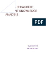 Techo-Pedagogic Content Knowledge Analysis: Sudheshma.P.S Natural Science