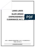 Slum Areas - Land Law