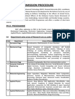 Admission Procedure: Ph.D. Programme