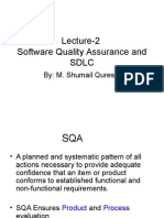 Lecture-2 Software Quality Assurance and SDLC: By: M. Shumail Qureshi