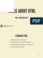 Videos About HTML: Prof. David Rossiter