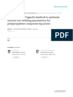 Application of Taguchi Method To Optimize Friction Stir Welding Parameters For Polypropylene Composite Lap Joints PDF