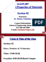 Mechanical Properties of Materials Lecture 01