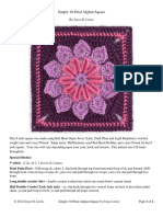 Simple 10-Petal Afghan Square Crochet