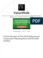 ValueWalk - Charlie Munger at The 2016 Daily Journal...