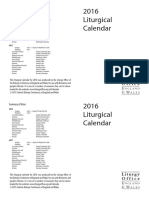 2016 Liturgical Calendar: Liturgy Office