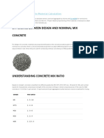 Nominal Mix Concrete Material Calculation