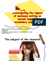 Investigating The Impact of Sentence Writing On Second Language Vocabulary Acquisition