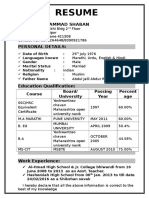 Resume: Shaikh Muhammad Shaban