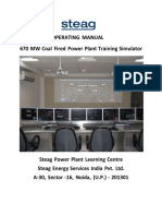 Operating Manual 670 MW Coal Fired Power Plant Training Simulator