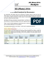 Jee Main 2016 Detailed Analysis by Resonance Eduventures v1